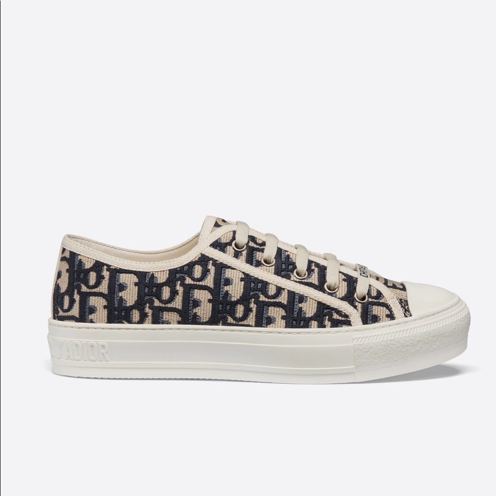 Walk N Dior Sneakers Blue Dior Oblique Embroidered
